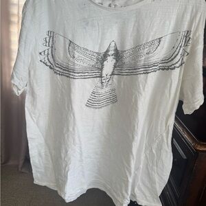 Magnolia Pearl White Short Sleeve Tee with Black Bird Print
